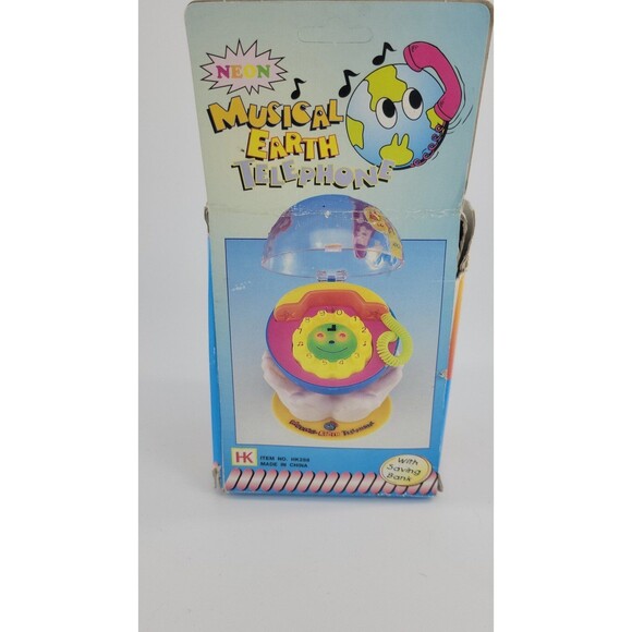 Neon Musical Earth Telephone with Saving Bank Vintage Retro Kids Toy w/ Box - Picture 12 of 12